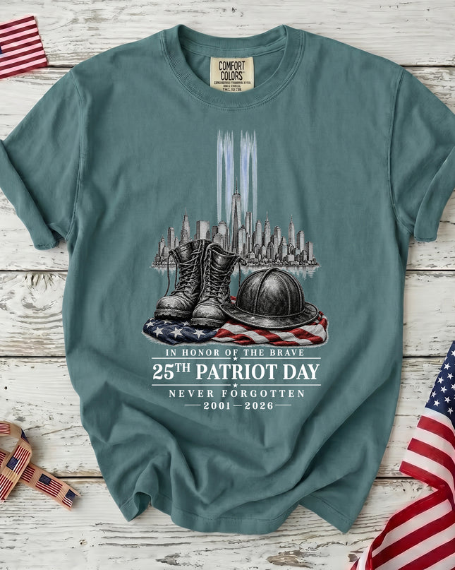 Comfort Colors 25th Anniversary Patriot Day 911 Honor The Brave Memorial T-Shirt