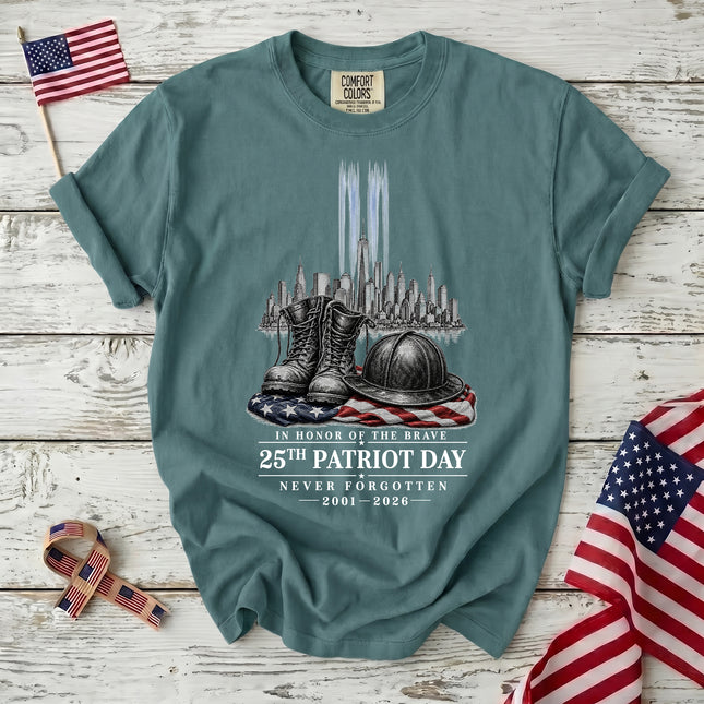 Comfort Colors 25th Anniversary Patriot Day 911 Honor The Brave Memorial T-Shirt
