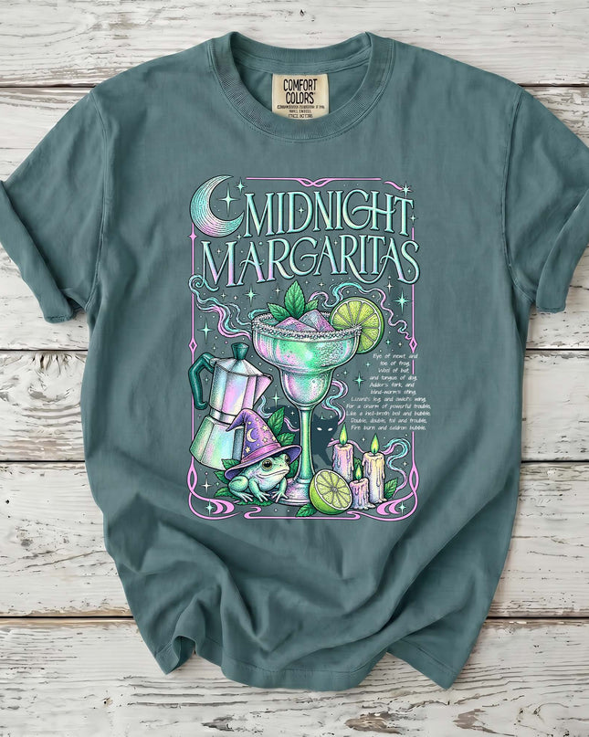 Comfort Colors Midnight Margaritas Witch Shirt Spooky Cocktail Halloween T-Shirt
