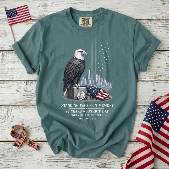 Comfort Colors 25th Anniversary Patriot Day 911 Standing Watch Memorial T-Shirt