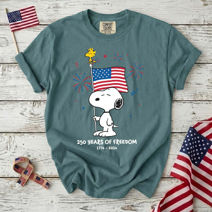 Comfort Colors 250 Years Of Freedom Fireworks Patriotic Dog T-Shirt