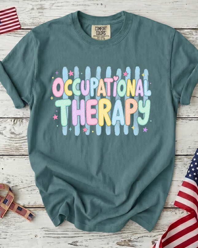 Comfort Colors Occupational Therapy Colorful Retro Therapist Gift T-Shirt