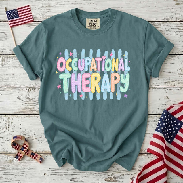 Comfort Colors Occupational Therapy Colorful Retro Therapist Gift T-Shirt
