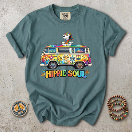 Comfort Colors Hippie Soul Tie Dye Van Peace Flower T-Shirt