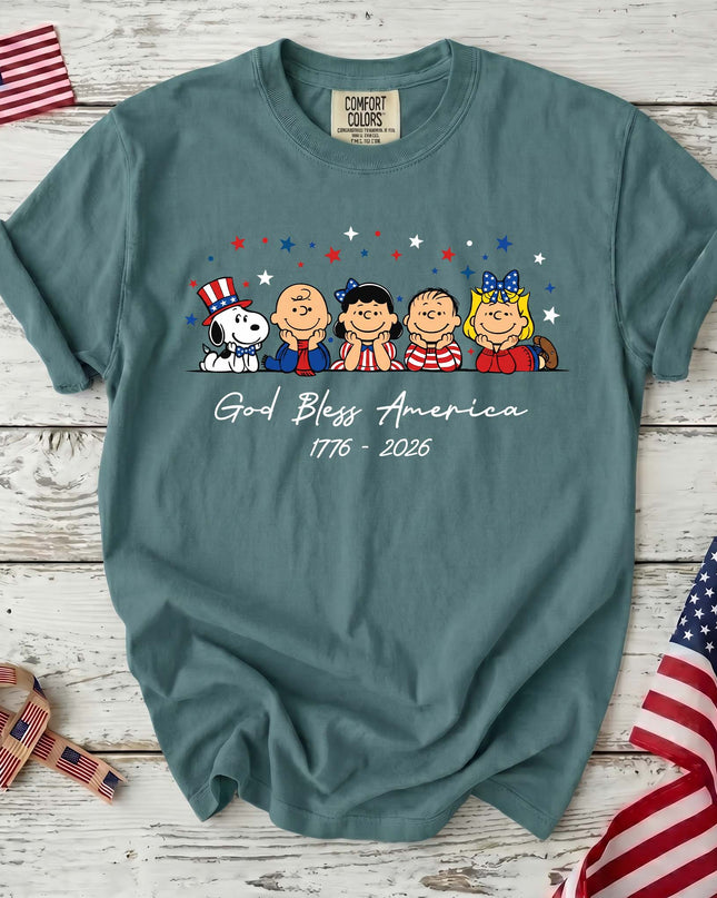 Comfort Colors 250th Anniversary USA God Bless America Patriotic Squad T-Shirt