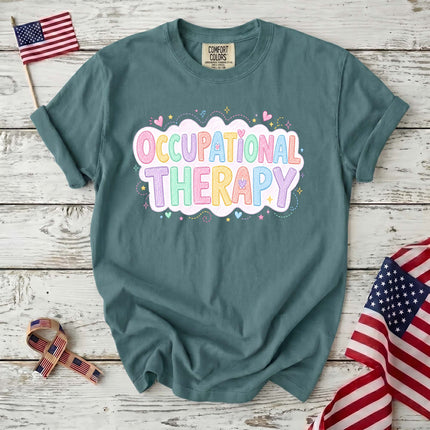 Comfort Colors Occupational Therapy Pastel Rainbow Therapist Gift T-Shirt
