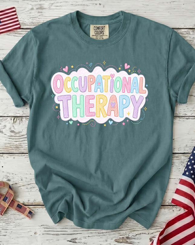 Comfort Colors Occupational Therapy Pastel Rainbow Therapist Gift T-Shirt