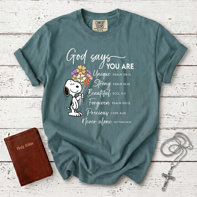 Comfort Colors God Says You Are Bible Verses T-Shirt