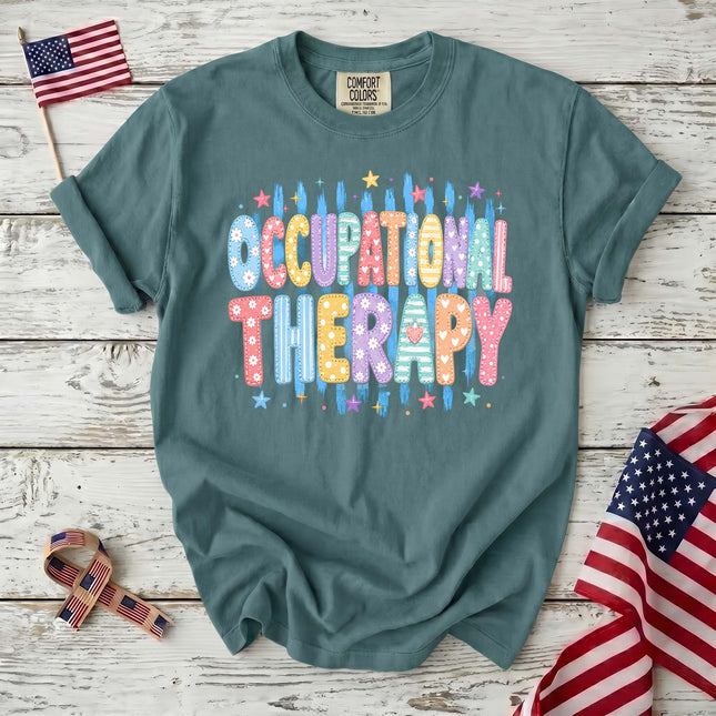 Comfort Colors Occupational Therapy Colorful Retro Therapist Gift T-Shirt