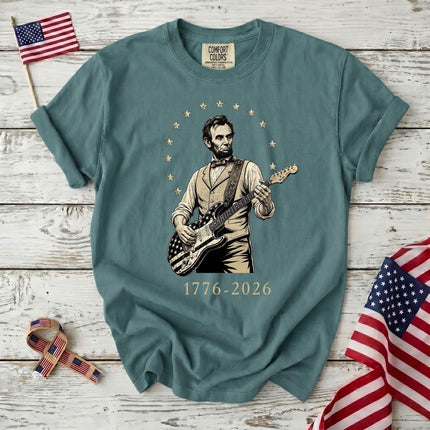 Comfort Colors 1776 2026 250th Anniversary USA Star Arch Lincoln Guitar T-Shirt