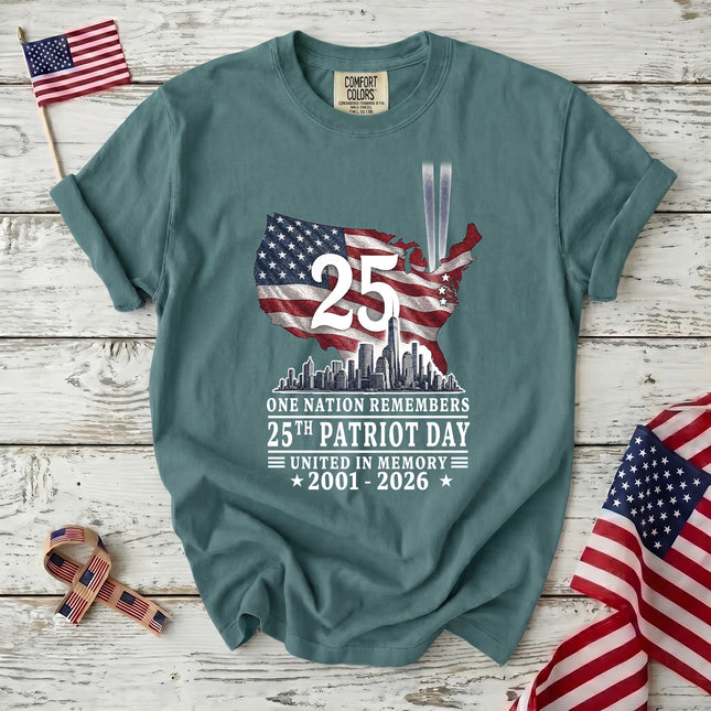 Comfort Colors 25th Anniversary Patriot Day 911 Memorial Tribute T-Shirt