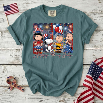 Comfort Colors Happy 4th Of July Patriotic Fireworks Friends T-Shirt