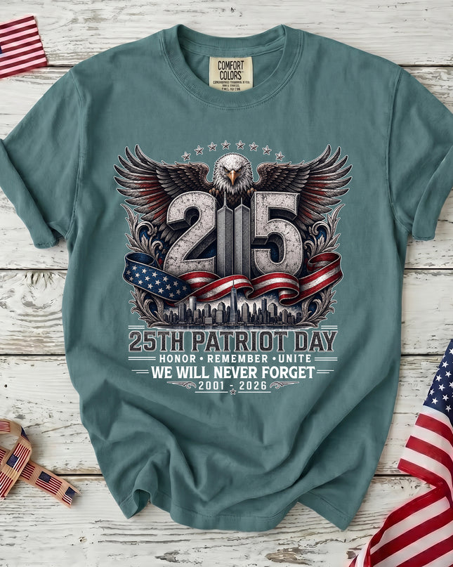 Comfort Colors 25th Anniversary Patriot Day 911 Eagle Honor Remember Unite T-Shirt