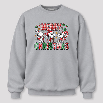 Merry Christmas Plaid Candy Cane Holiday Sweatshirt