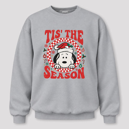Tis The Season Christmas Retro Checkered Santa Hat Sweatshirt