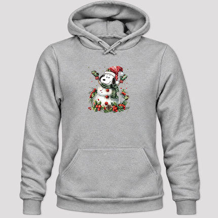 Christmas Snowman Santa Hat Holly Berries Hoodie