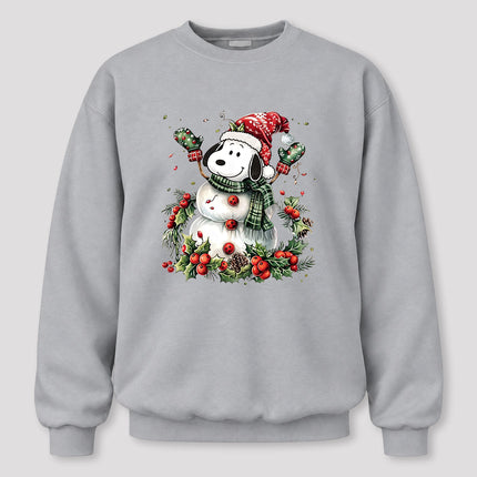 Christmas Snowman Santa Hat Holly Berries Sweatshirt
