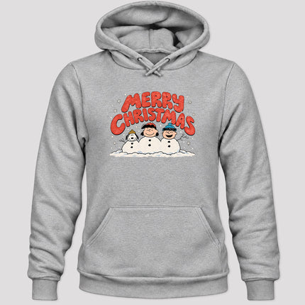 Merry Christmas Retro Snowmen Winter Scene Hoodie