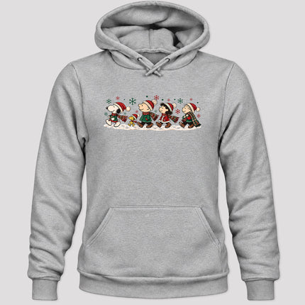 Christmas Winter Walk Plaid Scarves Snowflakes Hoodie