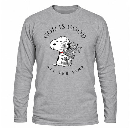 God Is Good All The Time Floral Christian Christmas Gift Long Sleeve T-Shirt