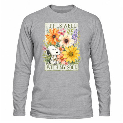 It Is Well With My Soul Floral Faith Christmas Gift Long Sleeve T-Shirt