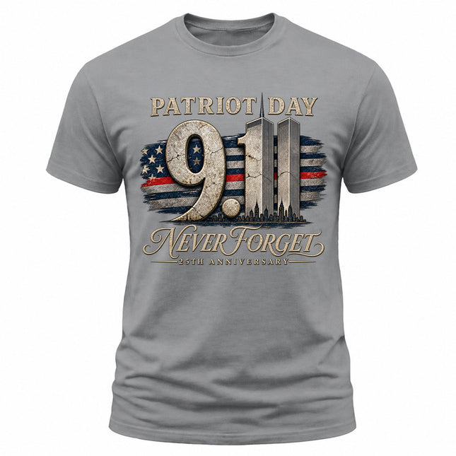 9/11 Patriot Day Never Forget 25th Anniversary September 11 Memorial T-Shirt