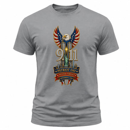 9/11 Patriot Day Never Forget September 11 American Eagle Memorial T-Shirt
