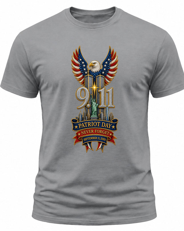 9/11 Patriot Day Never Forget September 11 American Eagle Memorial T-Shirt