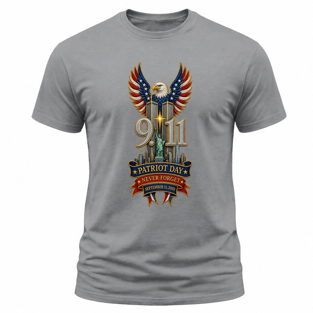 9/11 Patriot Day Never Forget September 11 American Eagle Memorial T-Shirt