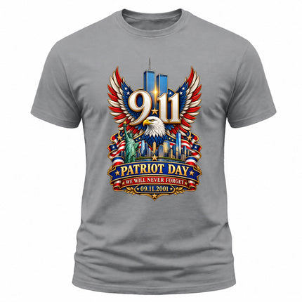 9/11 Patriot Day Never Forget September 11 Memorial American Eagle T-Shirt