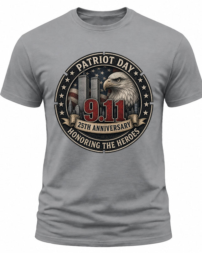 9/11 Patriot Day 25th Anniversary Honoring The Heroes Memorial T-Shirt