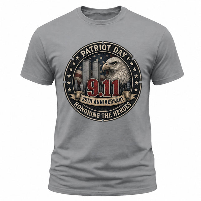 9/11 Patriot Day 25th Anniversary Honoring The Heroes Memorial T-Shirt