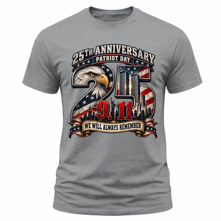 9/11 25th Anniversary Patriot Day We Will Always Remember Memorial T-Shirt