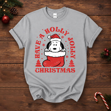 Have A Holly Jolly Christmas Retro Santa Stocking T-Shirt
