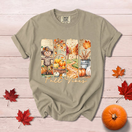 Comfort Colors Fall Vibes Scarecrow Pumpkin Thanksgiving T-Shirt