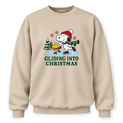 Gliding Into Christmas Ice Skating Winter Holiday Sweatshirt