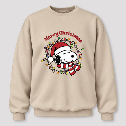 Merry Christmas Santa Hat Colorful Lights Sweatshirt