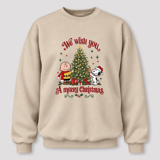 We Wish You a Merry Christmas Tree Lights Crewneck Sweatshirt