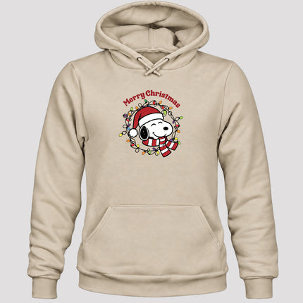 Merry Christmas Santa Hat Colorful Lights Hoodie