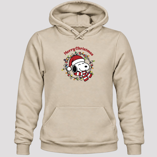 Merry Christmas Santa Hat Colorful Lights Hoodie