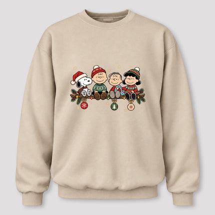 Cozy Christmas Garland Winter Knit Design Sweatshirt