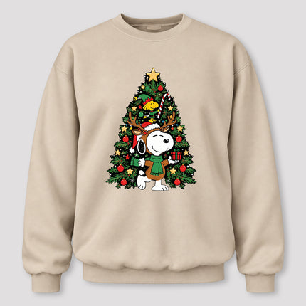 Christmas Tree Reindeer Antlers Festive Gift Sweatshirt