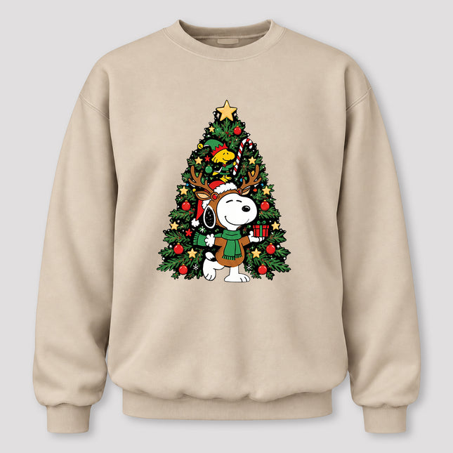 Christmas Tree Reindeer Antlers Festive Gift Sweatshirt