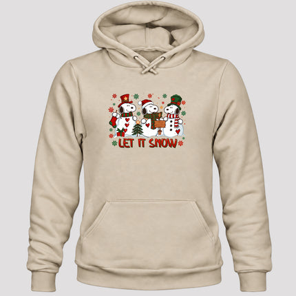 Let It Snow Christmas Snowman Trio Winter Holiday Hoodie
