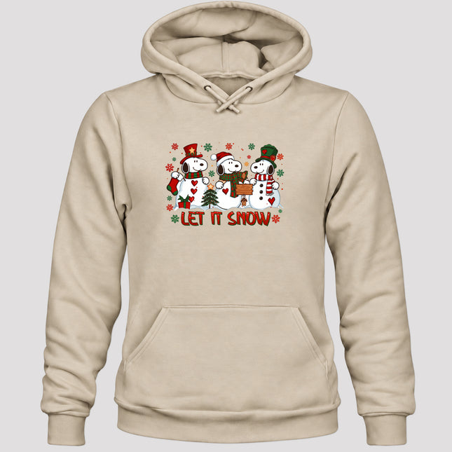 Let It Snow Christmas Snowman Trio Winter Holiday Hoodie
