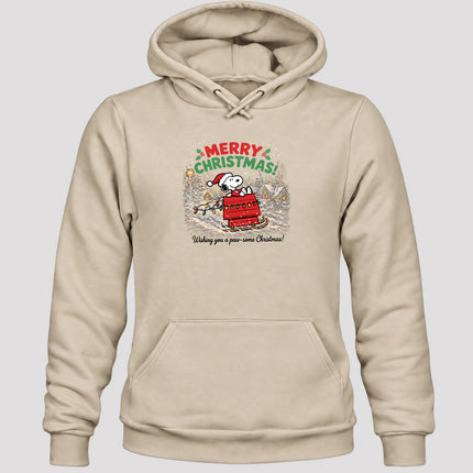 Merry Christmas Snowy Village Holiday Sled Hoodie