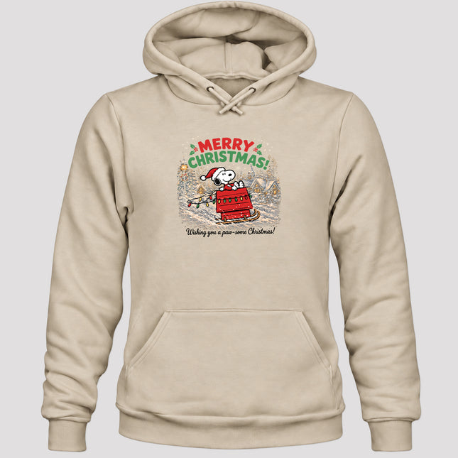 Merry Christmas Snowy Village Holiday Sled Hoodie