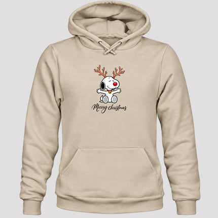 Merry Christmas Reindeer Antlers Red Nose Hoodie
