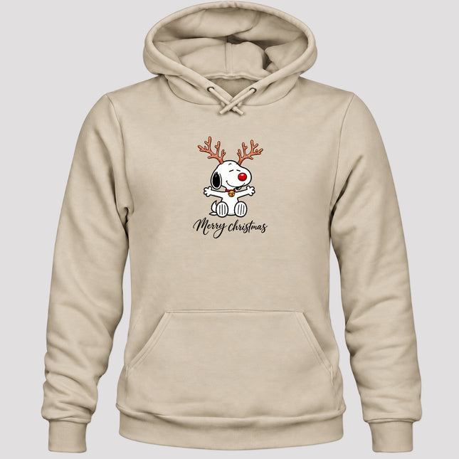 Merry Christmas Reindeer Antlers Red Nose Hoodie