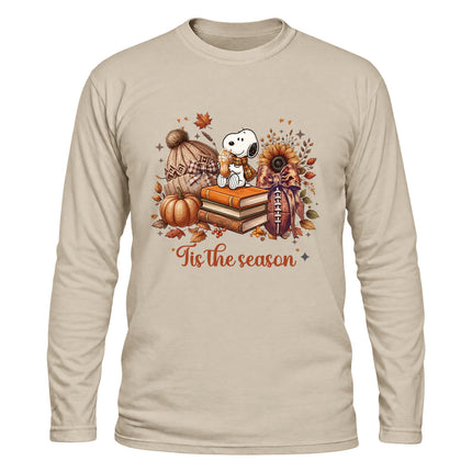 Tis the Season Cozy Fall Pumpkin Book Lover Long Sleeve T-Shirt